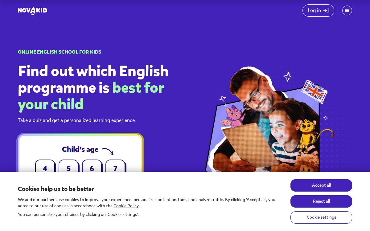 Novakid website preview