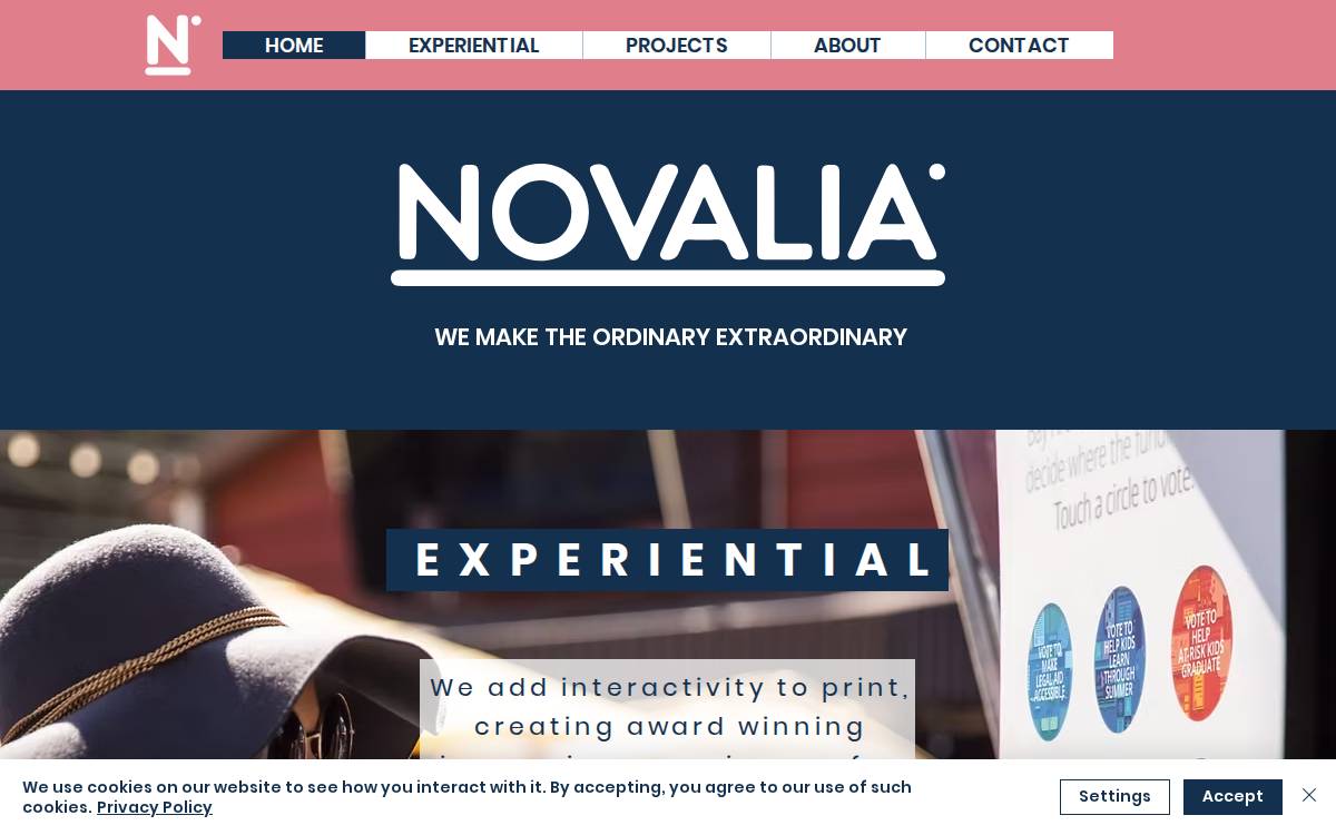 Novalia website preview