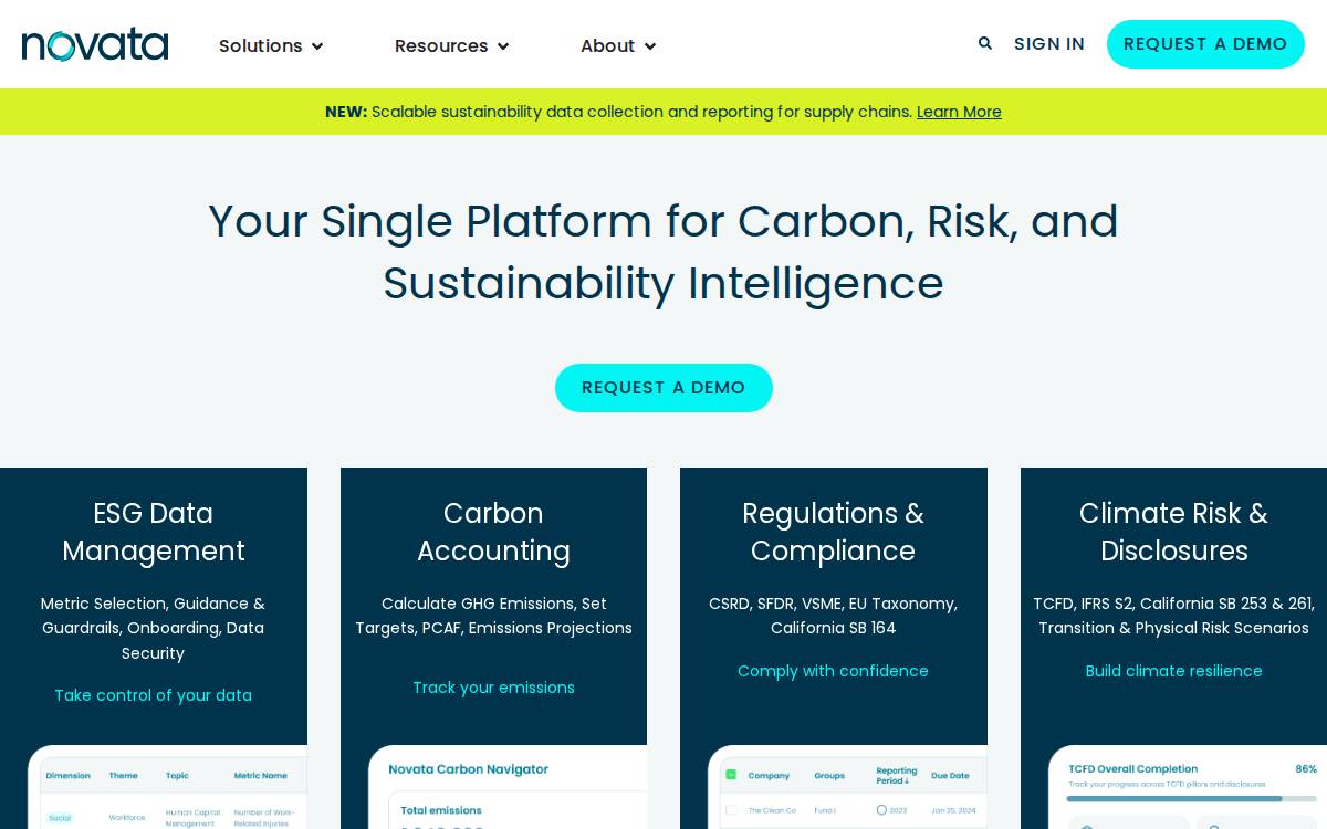 Novata website preview