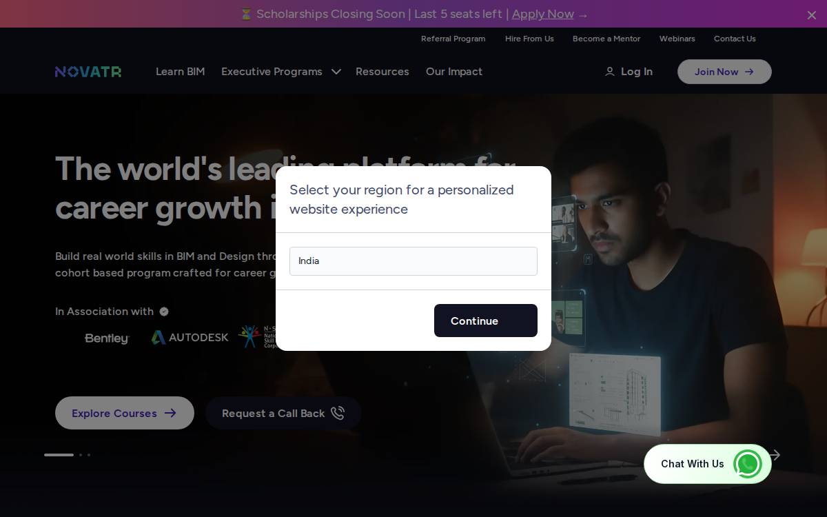 Novatr website preview