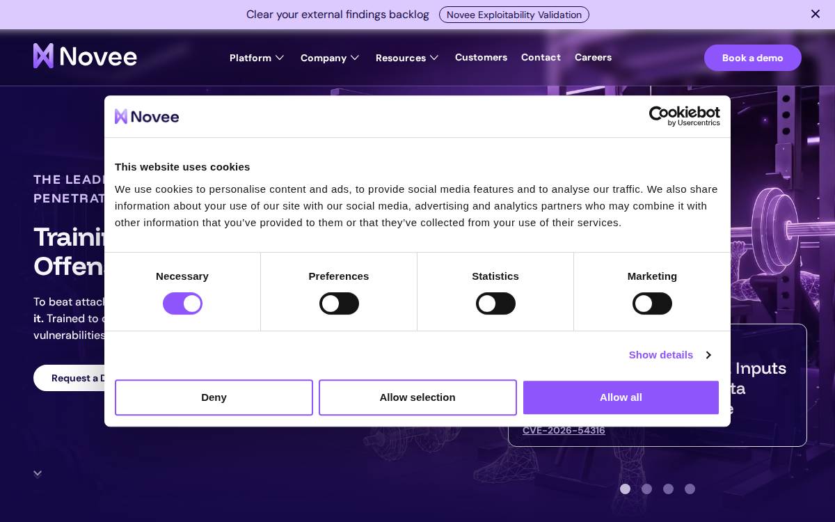 Novee Security website preview