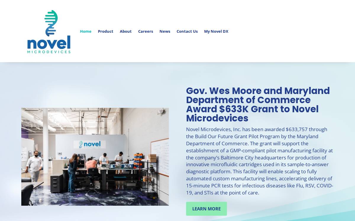 Noveldx website preview