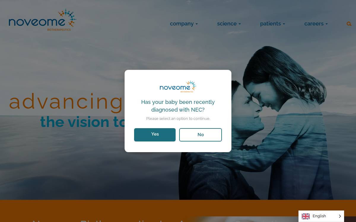 Noveome Biotherapeutics website preview