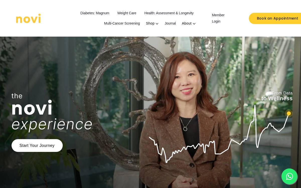 NOVI Health website preview