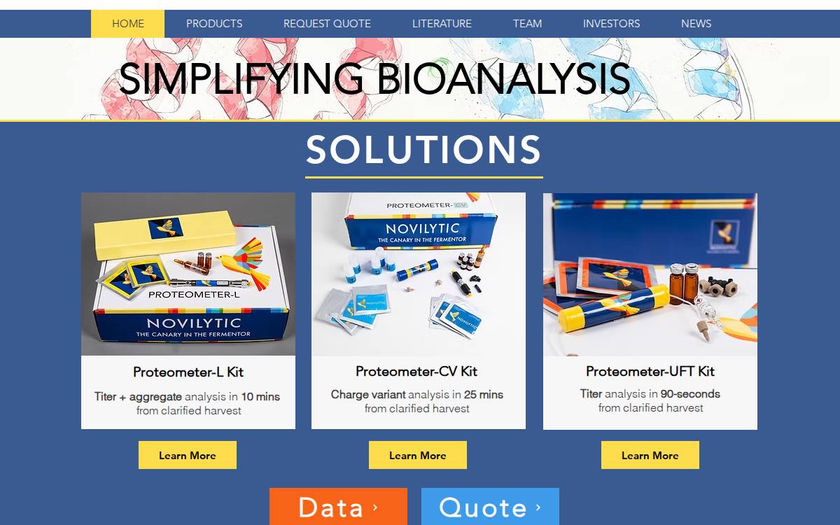 Novilytic website preview