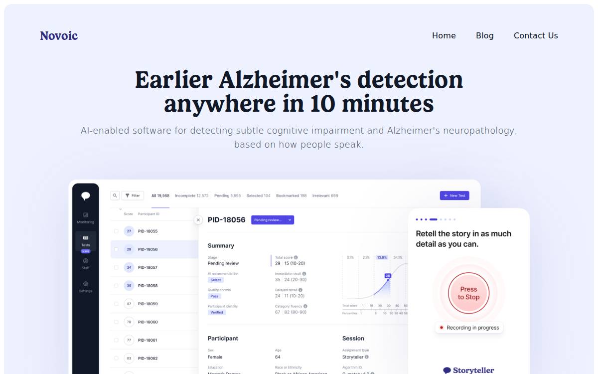 Novoic website preview