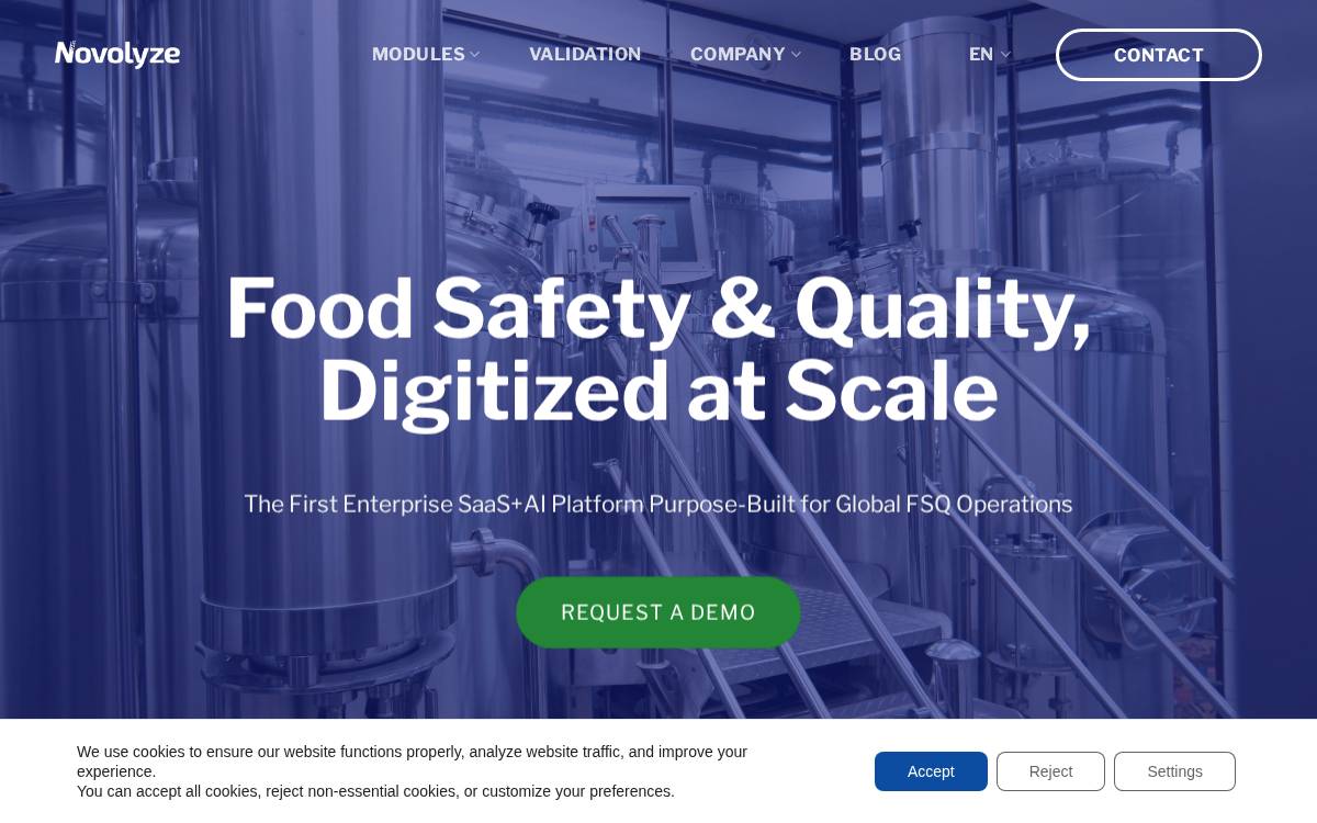 Novolyze website preview