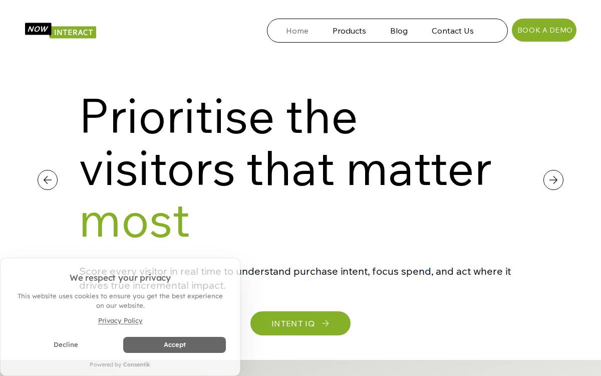 Now Interact website preview