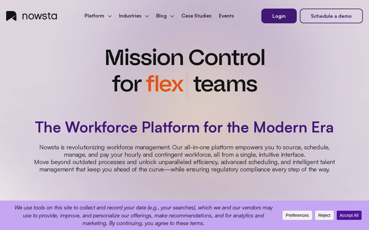 Nowsta website preview