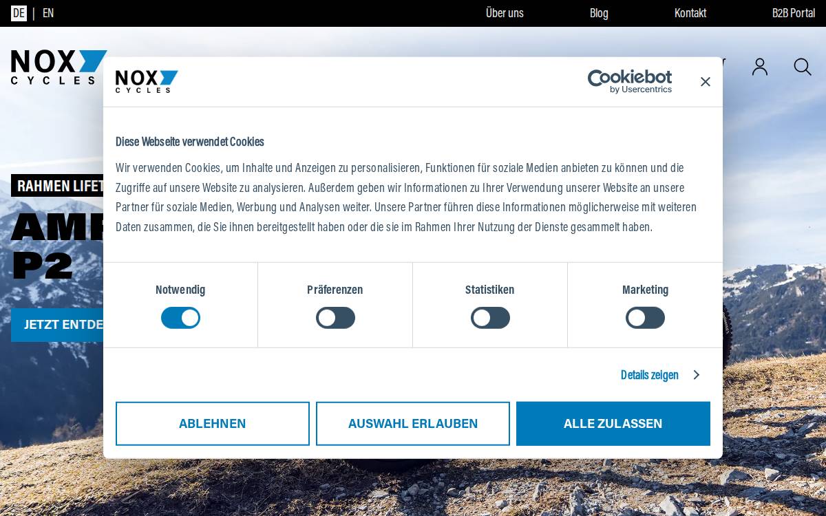 NOX Cycles website preview