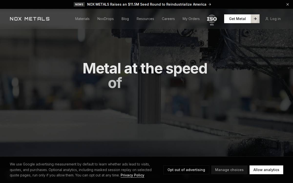 Nox Metals website preview