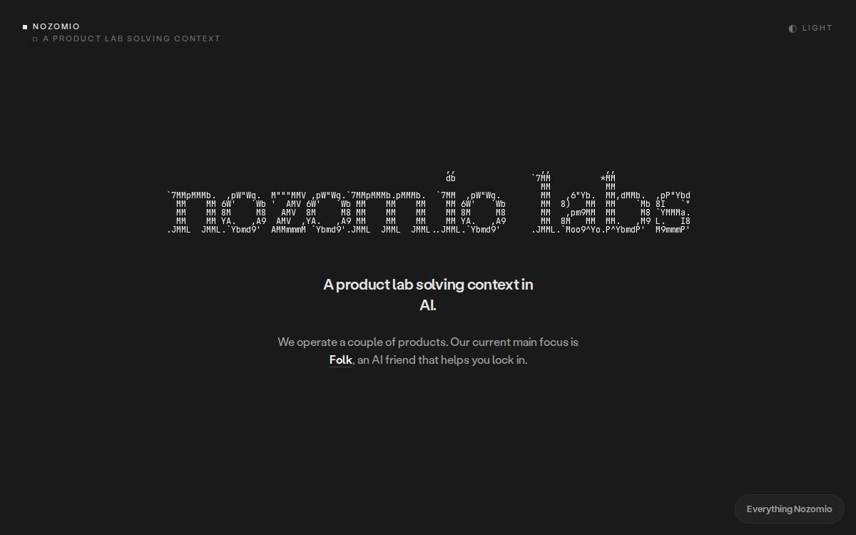 Nozomio website preview