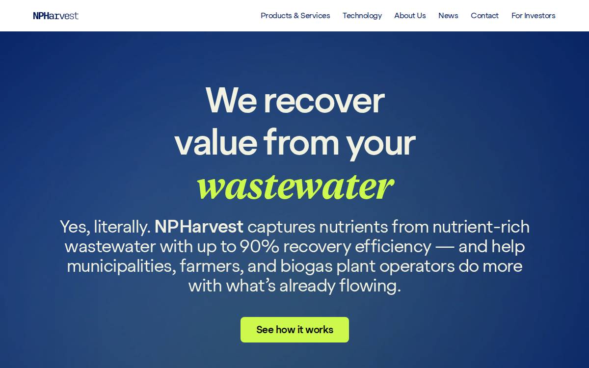 NPHarvest website preview