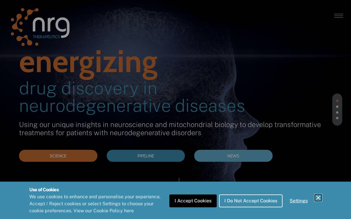 NRG Therapeutics website preview