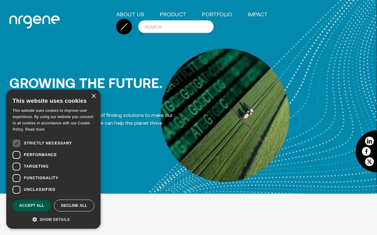 Nrgene website preview