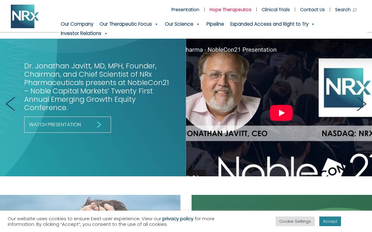 Nrxpharma website preview