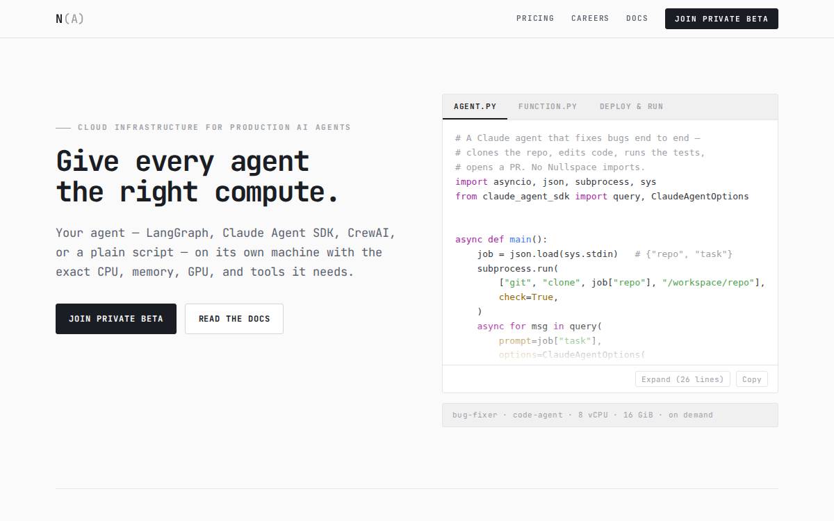 Nullspace website preview