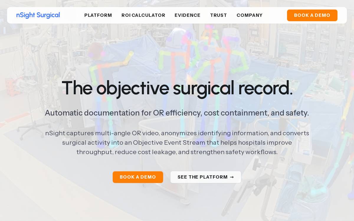 nSight Surgical website preview