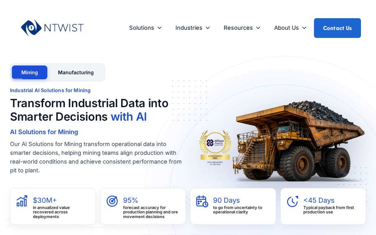 NTWIST website preview