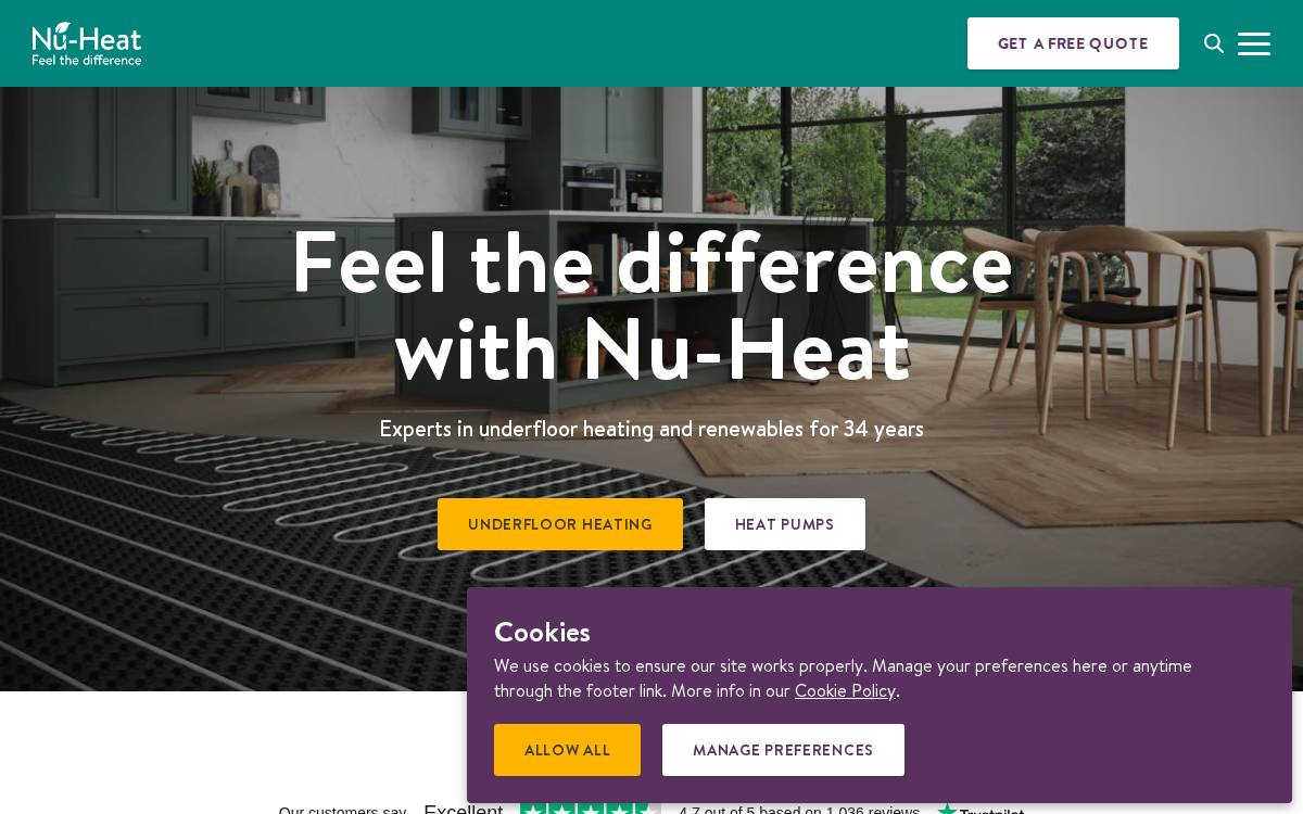 Nu-Heat website preview