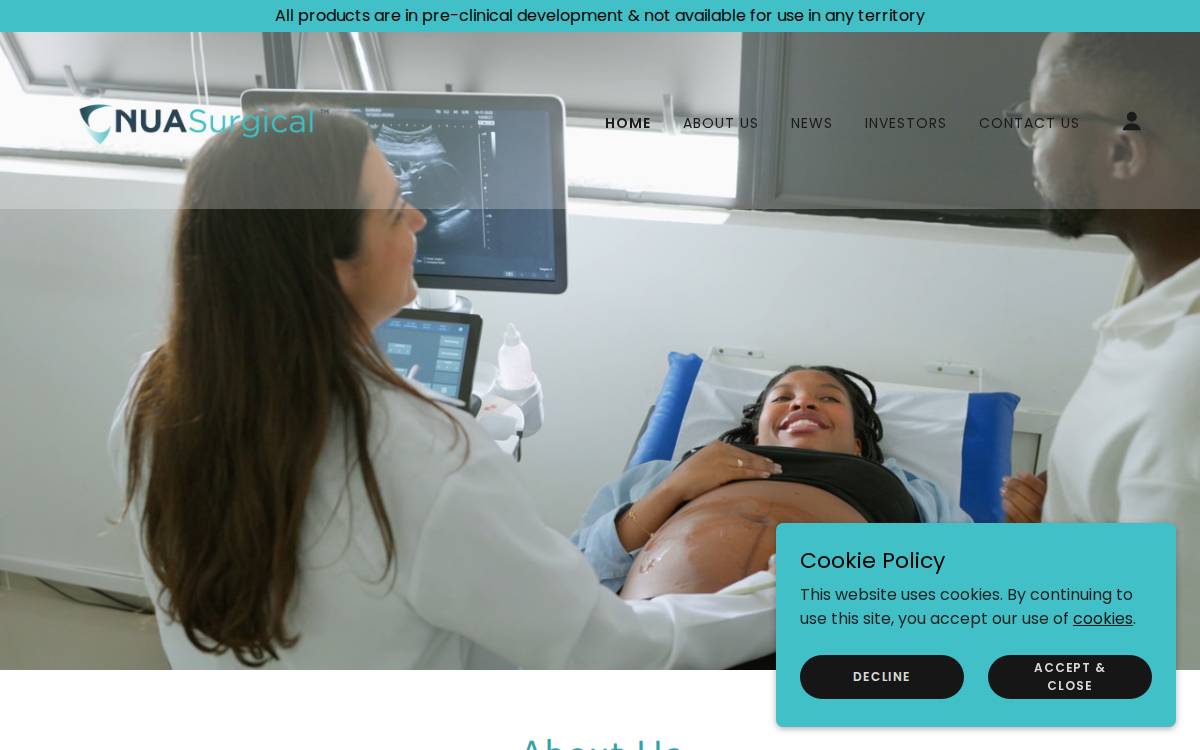 Nua Surgical website preview