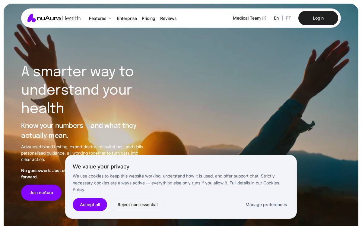 nuAura Health website preview