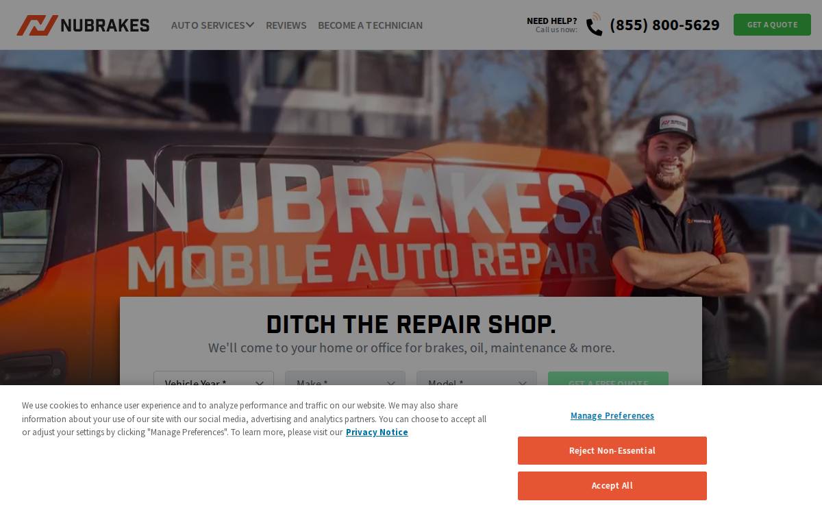 NuBrakes website preview
