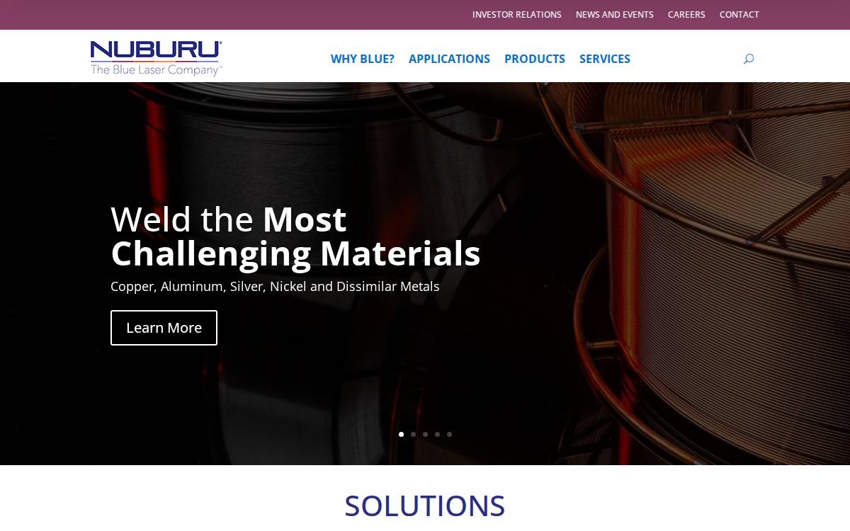 Nuburu website preview