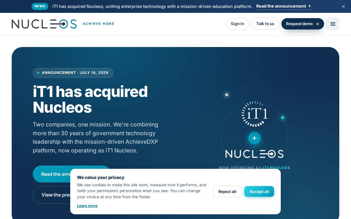 Nucleos website preview