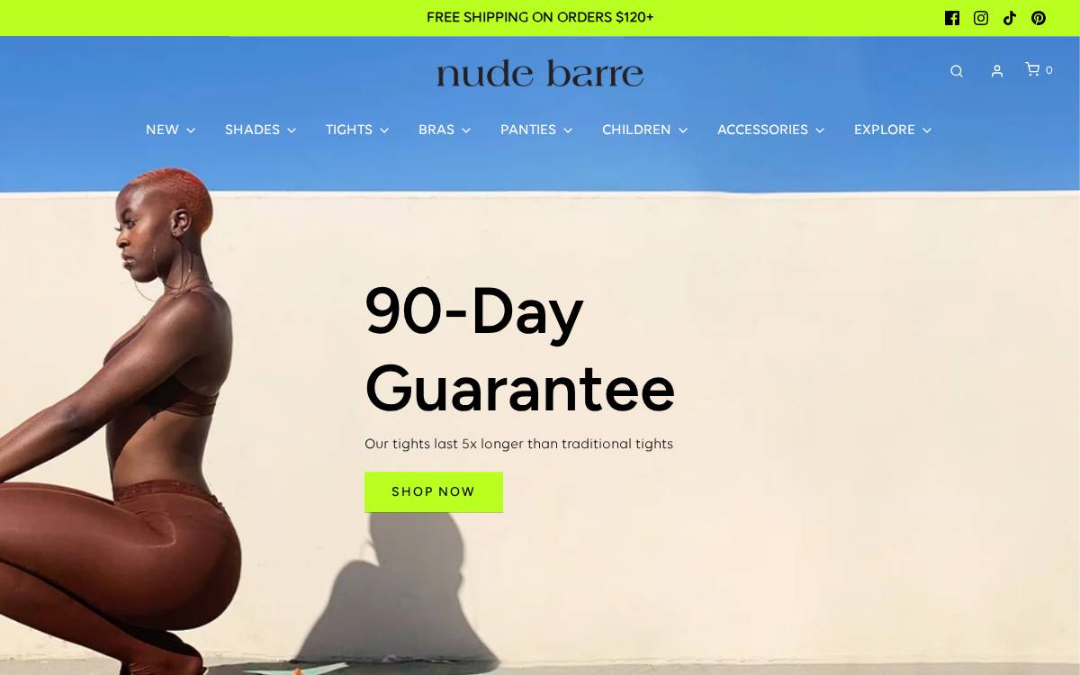 Nudebarre website preview