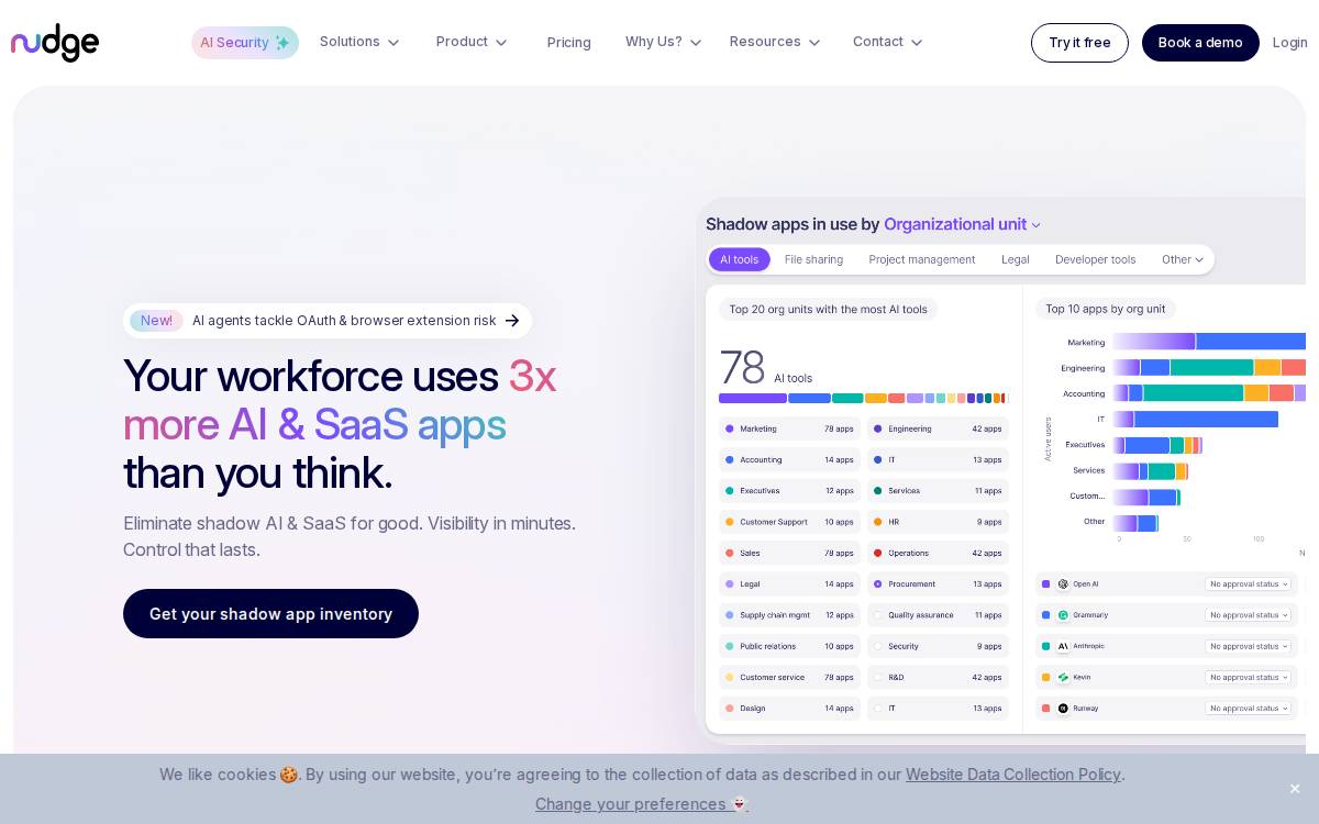 Nudge Security website preview