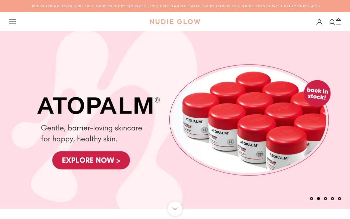 Nudieglow website preview