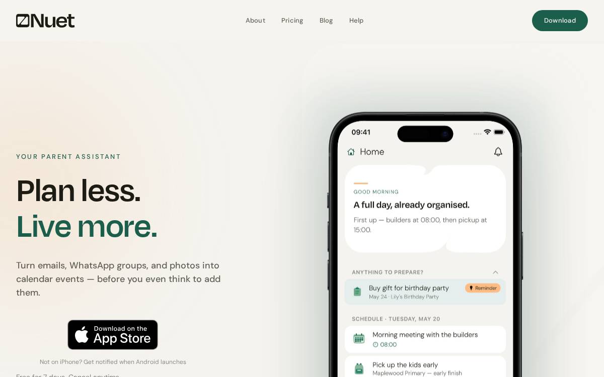 Nuet website preview