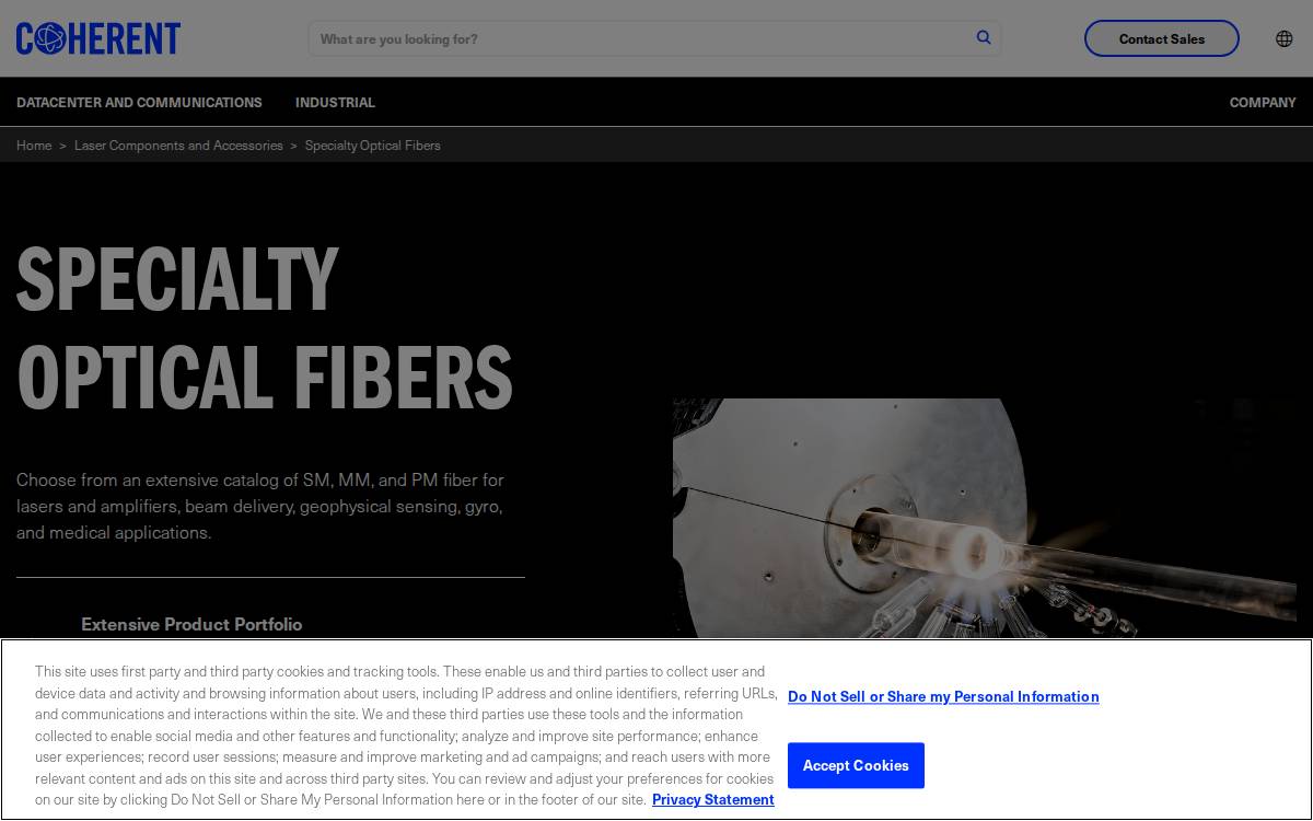 Nufern, Inc. website preview