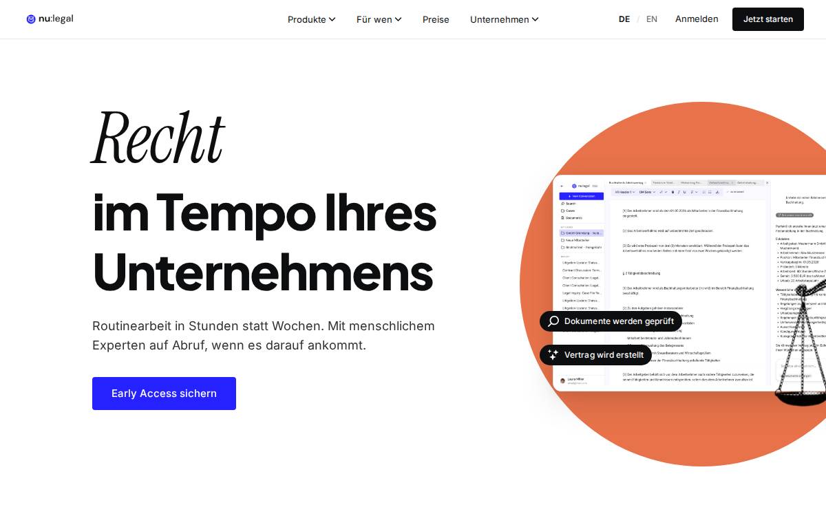 Nulegal website preview
