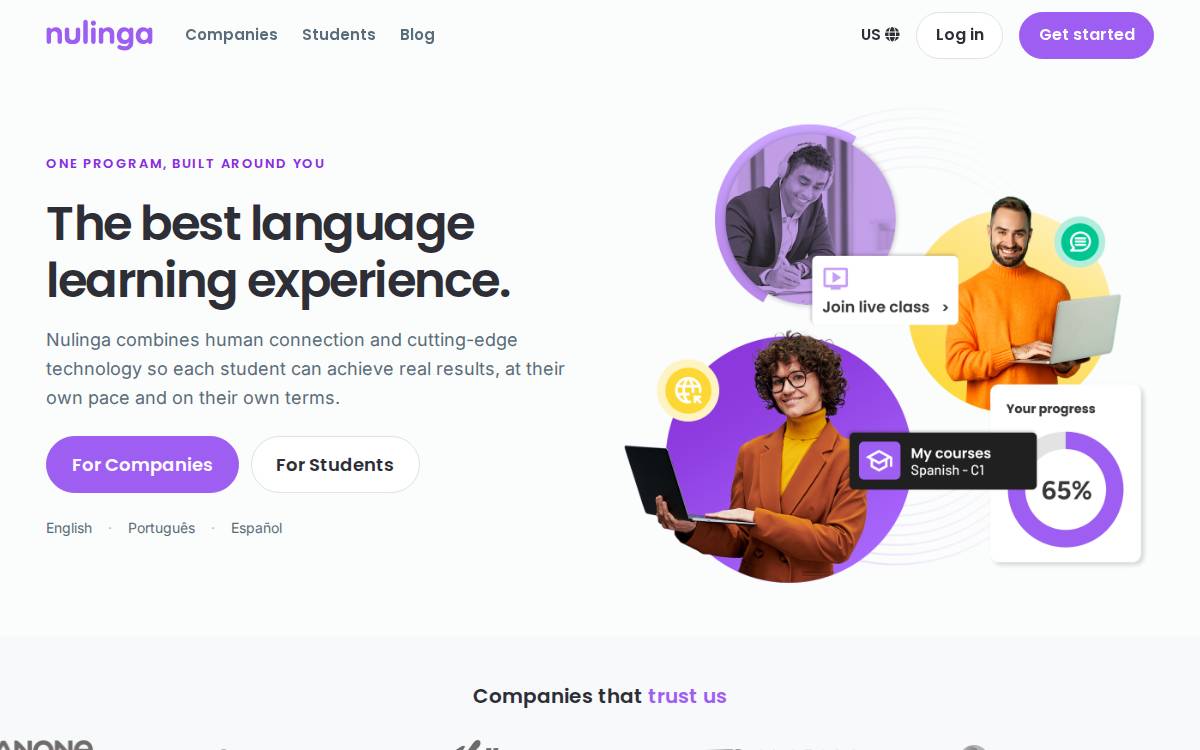Nulinga website preview