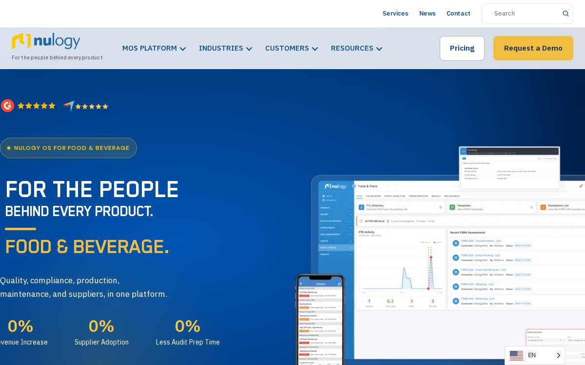 Nulogy website preview