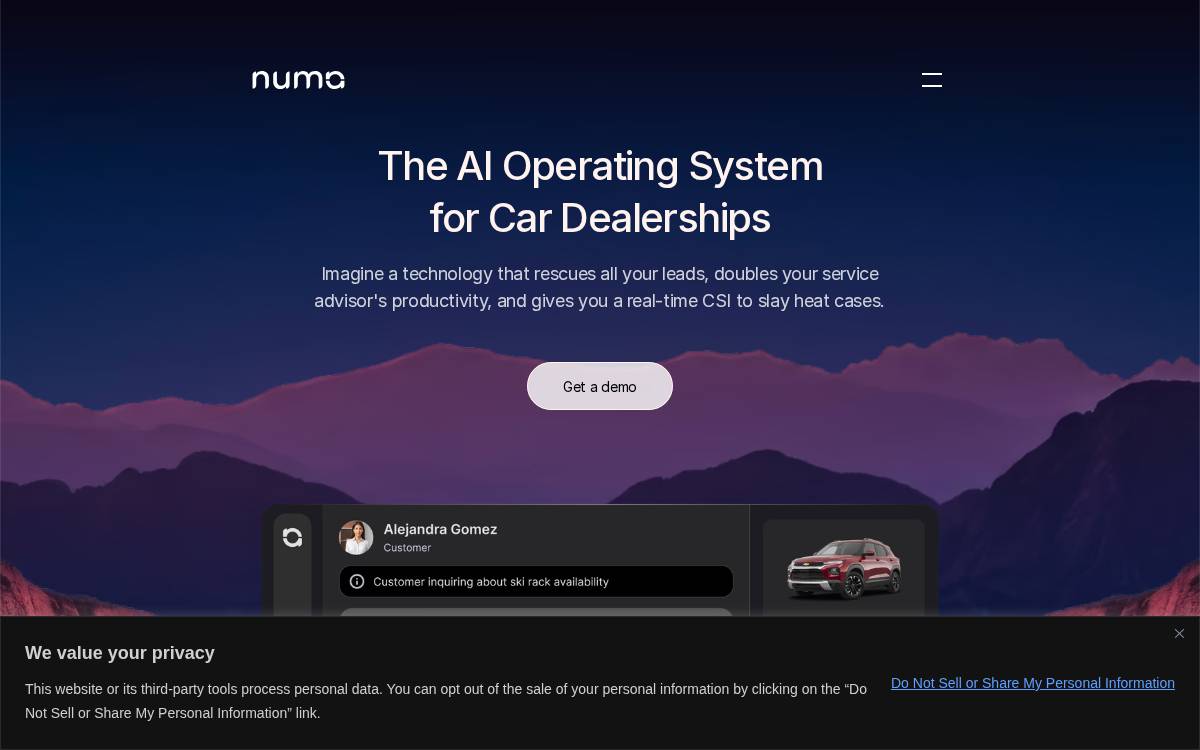 Numa website preview