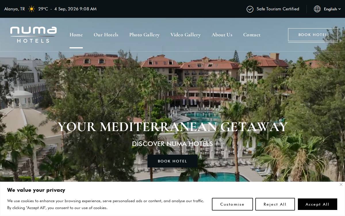 Numahotels website preview