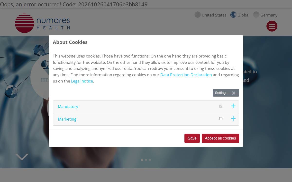 numares AG website preview