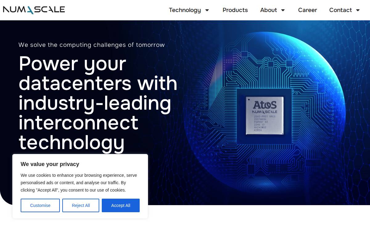 Numascale website preview