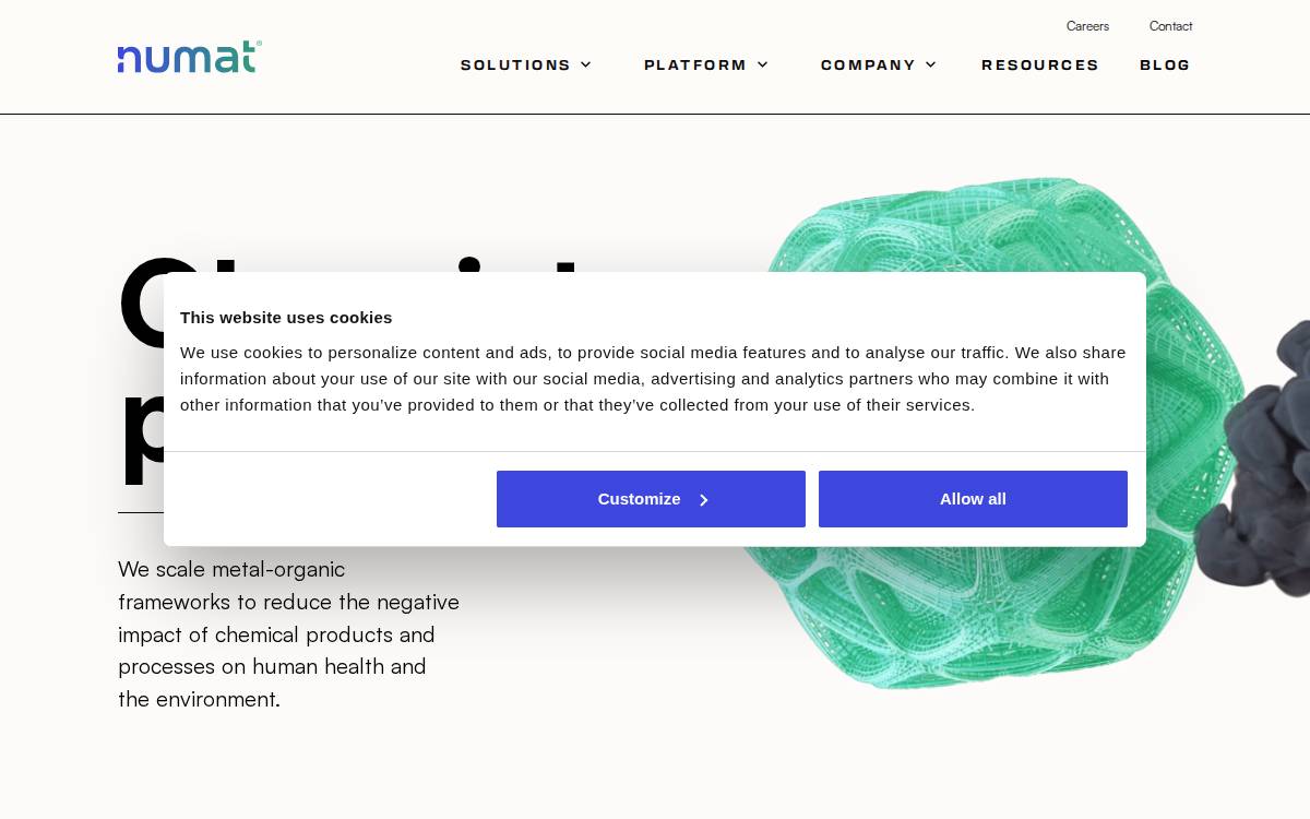 Numat Technologies website preview