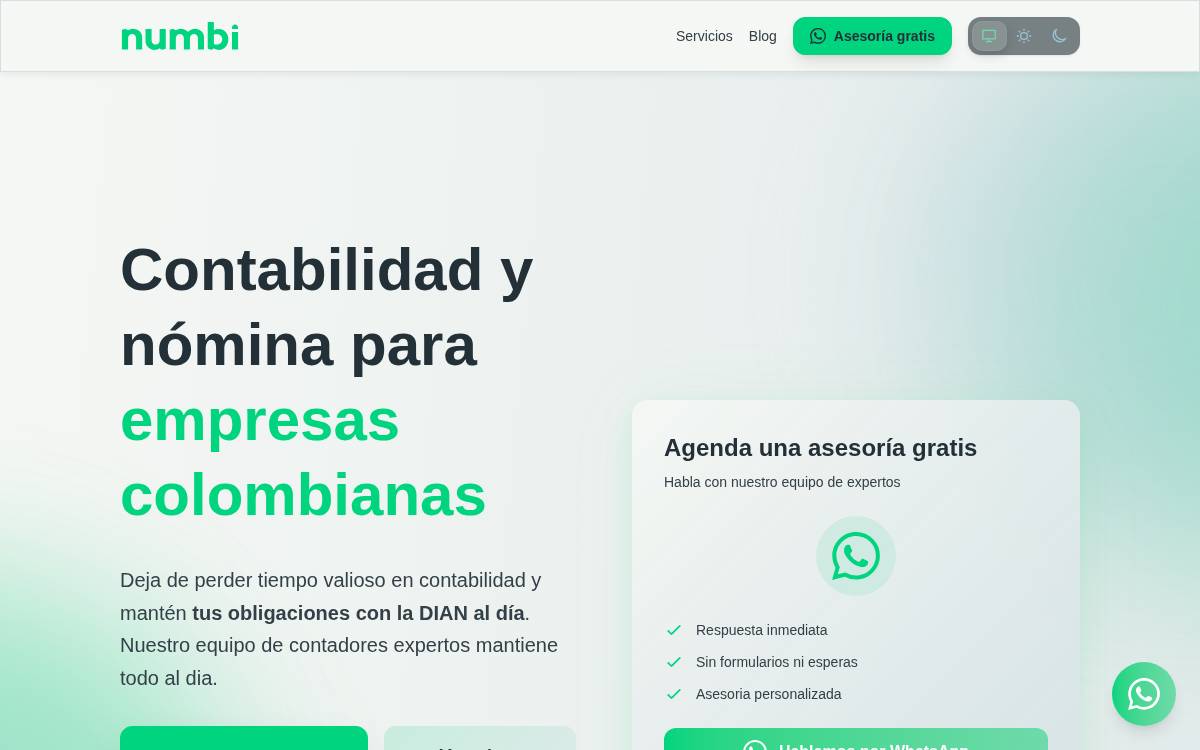 Numbi Accounting for Latin America website preview