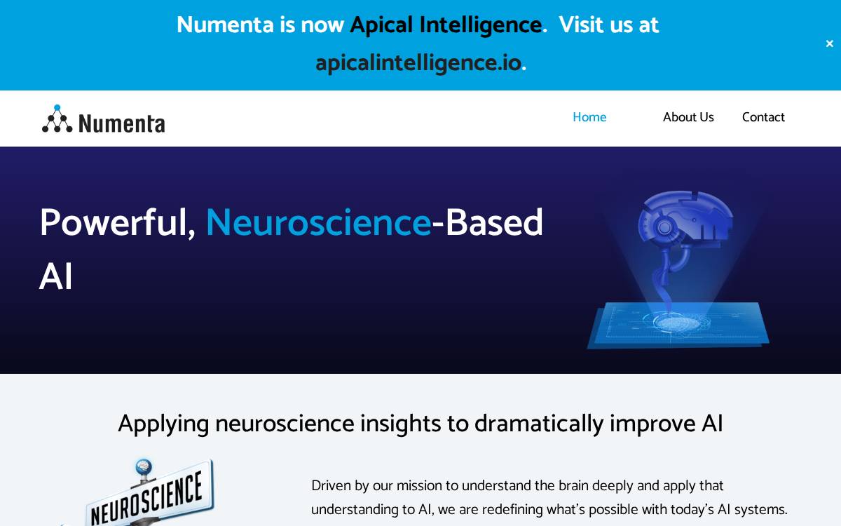 Numenta website preview