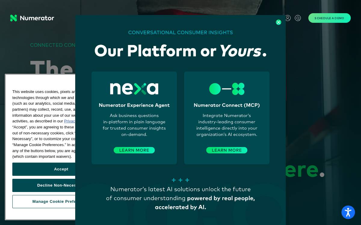 Numerator website preview