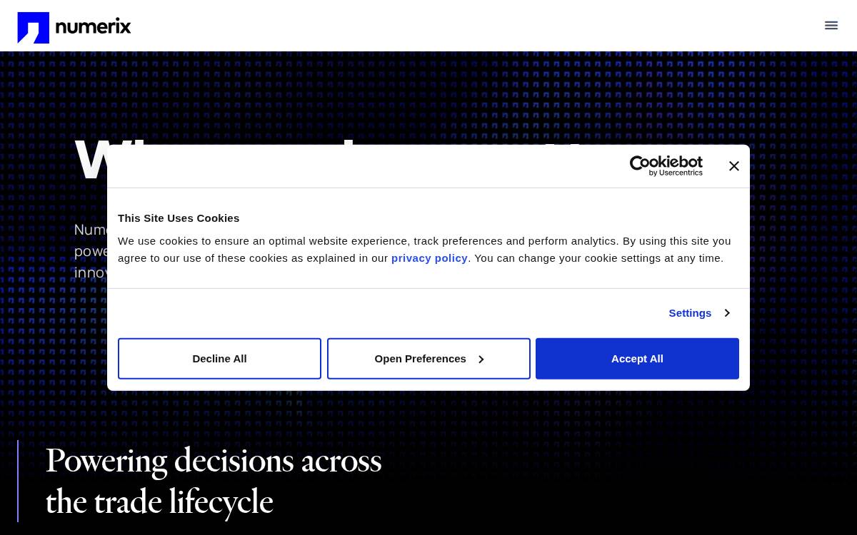 Numerix website preview
