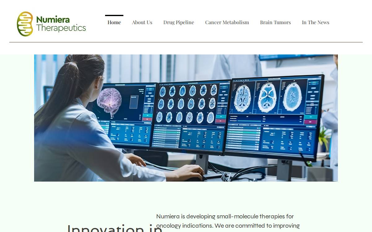 Numiera Therapeutics website preview