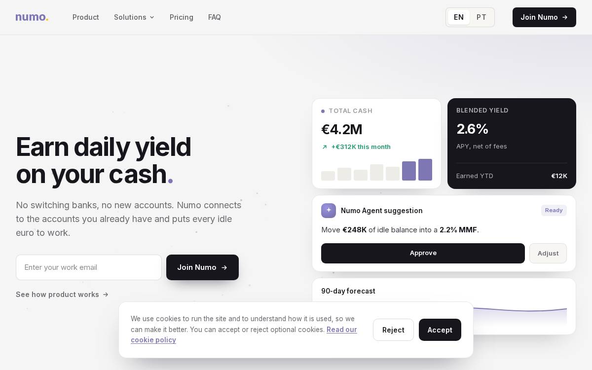 Numo website preview