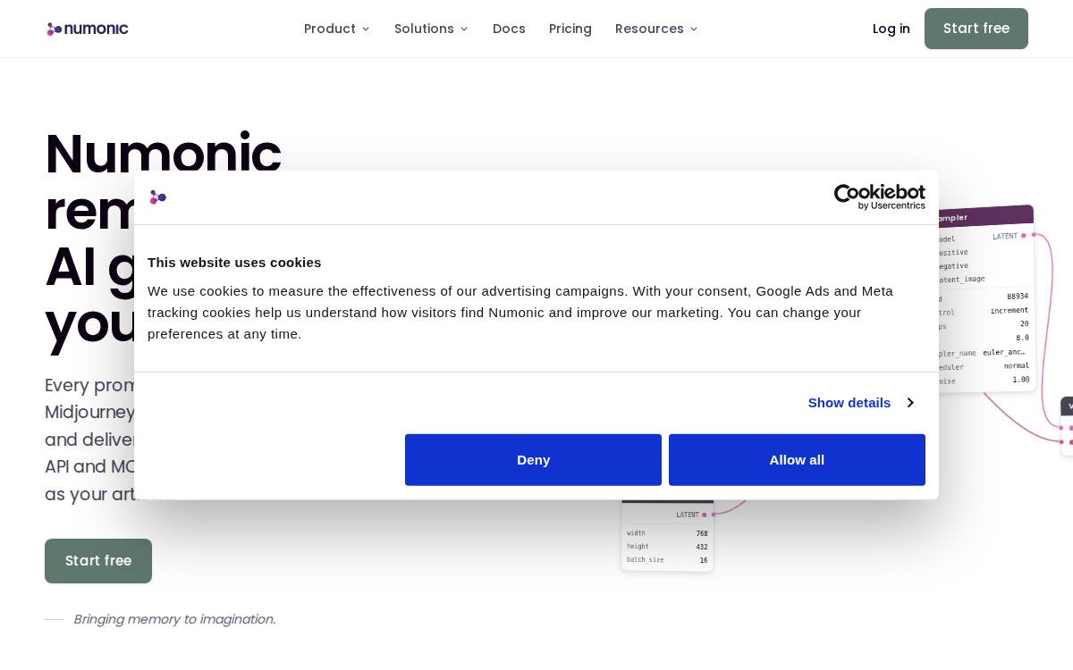 Numonic-white website preview