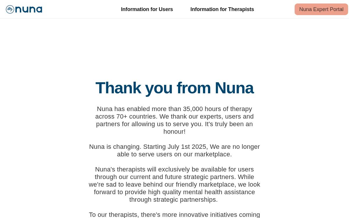 Nuna website preview